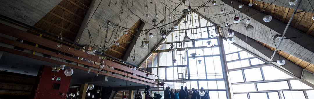 Borcaproject, a project by Dolomiti Contmeporanee. In the picture: explorations inside the summer camp building. - Photo Giacomo De Donà