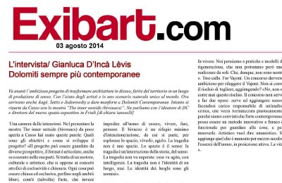 3 agosto 2014, EXIBART - intervista e the inner ouside