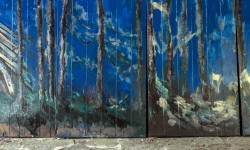 Gino Blanc, painted metallic panels (portrait of a part of the woods) - Photo: Giacomo De Donà