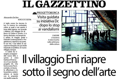 08 maggio, Il Gazzettino - Il Villaggio Eni riapre sotto il segno dell'arte