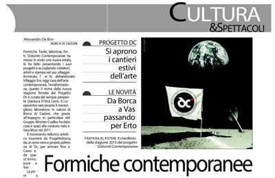 July 12, Il Gazzettino - Formiche contemporanee